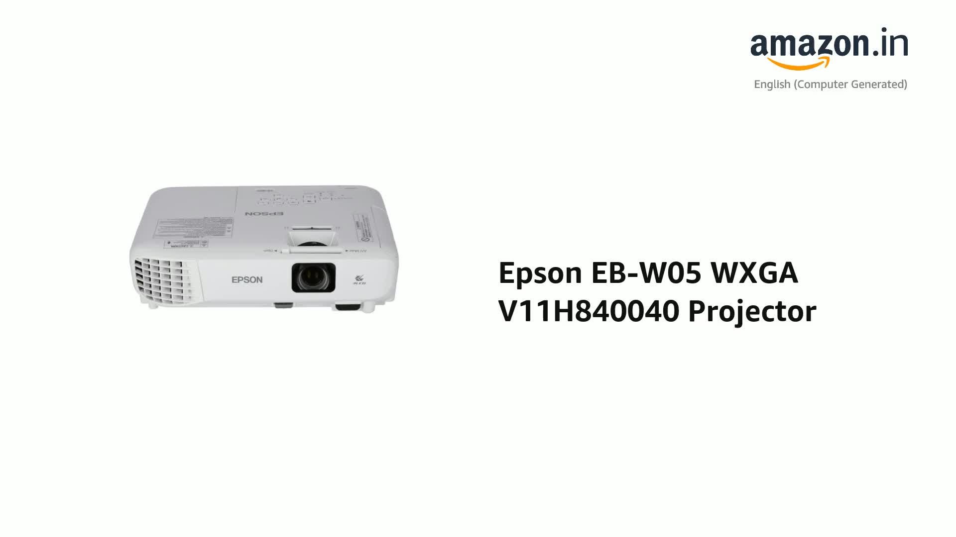 Epson EB-W05 WXGA V11H840040 Projector (White) : Amazon.in